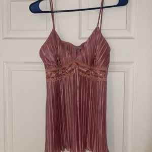Gabriella Shimmering Pink Pleated Camisole